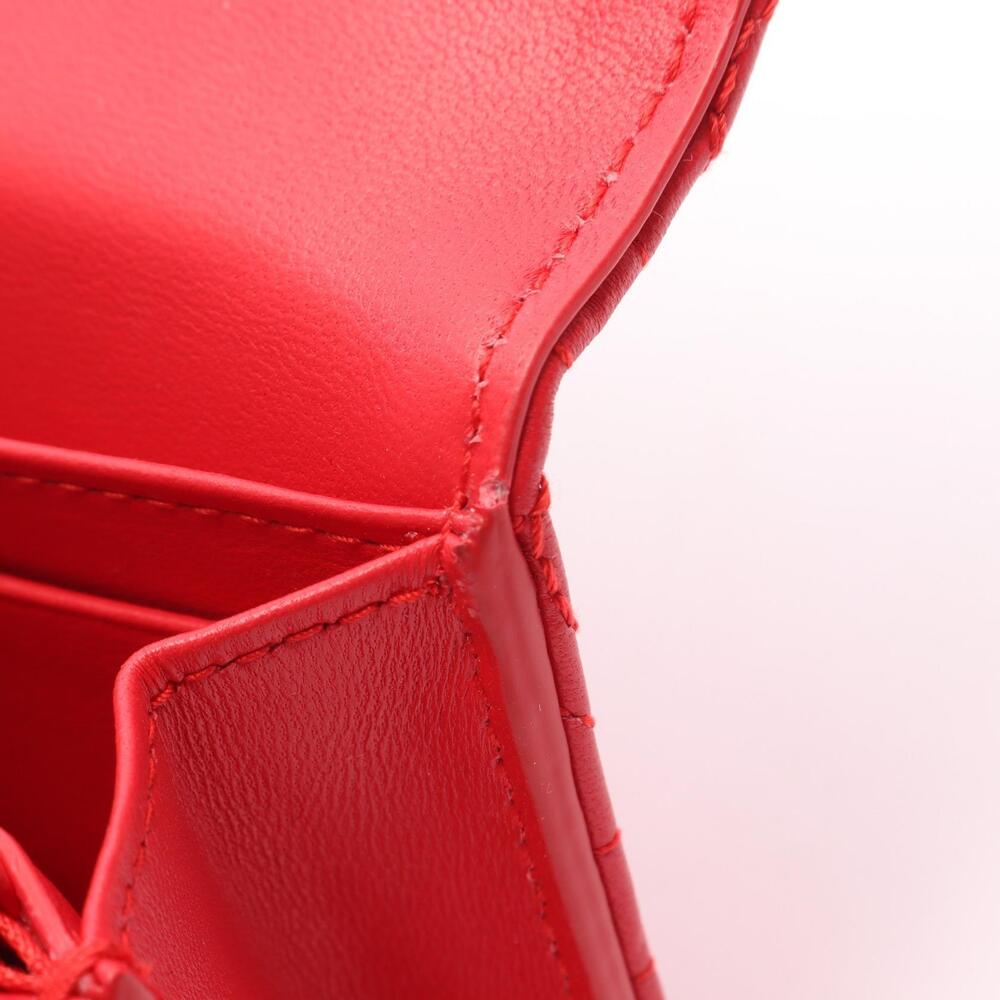 Christian Dior Caro Glycine Heart Cannage Coin Purse Wallet Leather Red - Picture 9 of 9